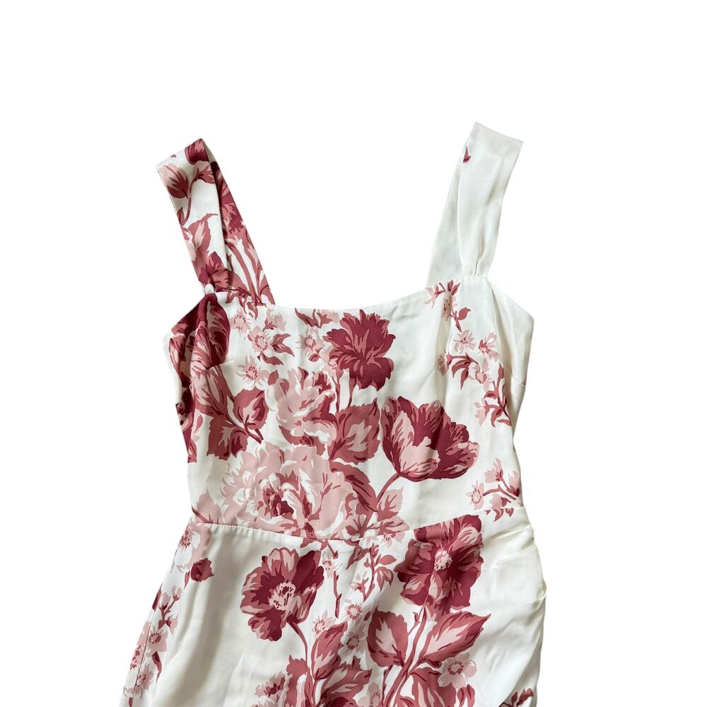 NEW Reformation Isolene Satin Dress Crista Floral - Picture 7 of 12